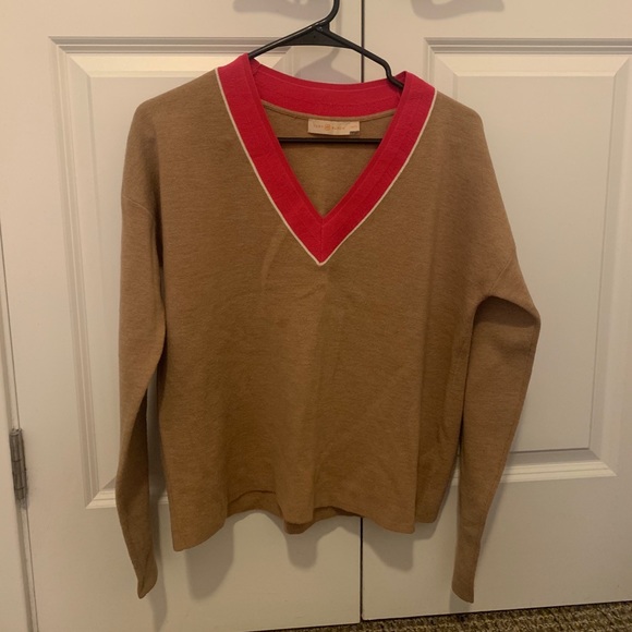 TORY BURCH camel/ pink sweater - Picture 1 of 5